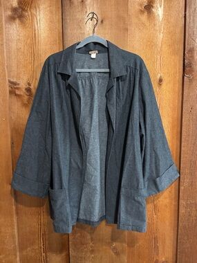 Vintage 80s 90s Joni-Lyn of Texas Denim Chore Jacket Open Wide Sleeve XXL